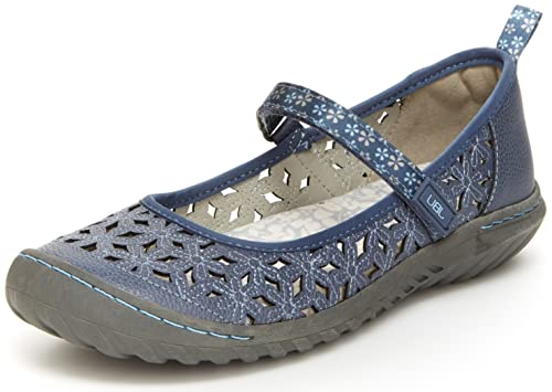 Jambu Women's Wildflower Mary Jane Flat, Denim, 9
