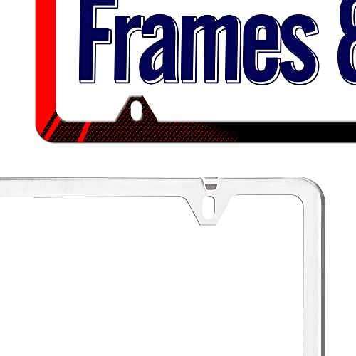 Red And Black License Plate Frame-Black Red License Plate Frame-Red Metal License Plate Frame Cute Tag Frame Cover Holder Stainless Steel Metal Car Accessories Decorative 1 Pack 4 Holes For Women #TOP4