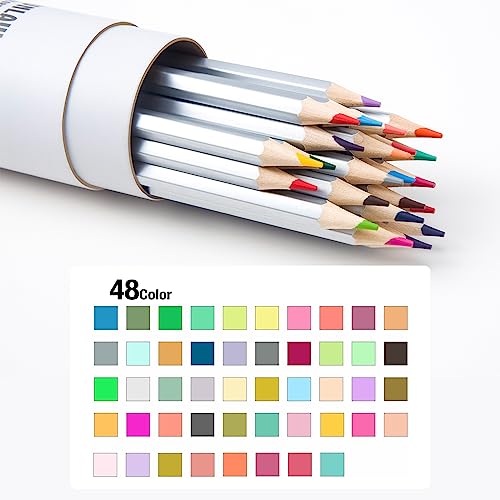 Funlavie Colored Pencils 48 Coloring Pencils Premium Art Drawing Pencil For Adults Coloring Book #TOP1