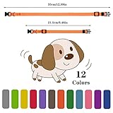 Yorgewd 12 Pack Welpenhalsbänder, Verstellbare Hundesicherheits ID-Halsbänder für Welpen, kleine Hunde und Katzen (Multicolor, 21.5-33CM)