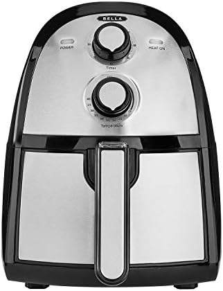 BELLA (14752) 2.6 Quart Air Fryer with Removable Dishwasher Safe Basket, Stainless Steel