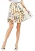 Chartou Women's Elegant Summer Full Length Boho Floral Print Pleated Chiffon Long Maxi Skirt Dress