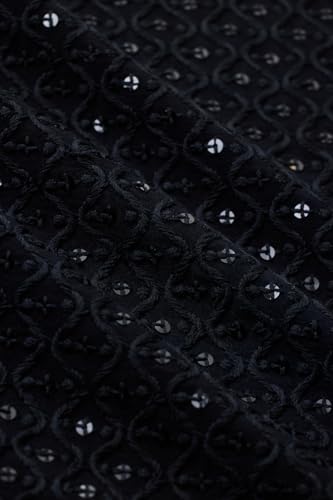 Image of SNITCH Men Casual Shirt | Regular Fit Half Sleeve Cuban Collar Textured Pattern with Embellished Sequins | 100% Viscose & Breathable Fabric for Everyday Wear
