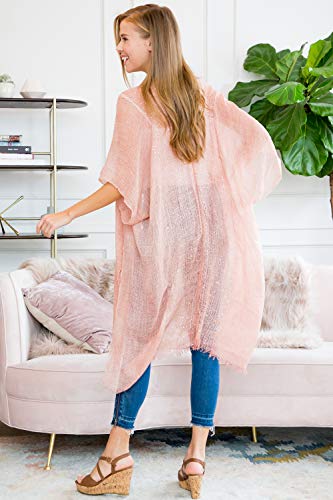 Image of RIAH FASHION Bohemian Sequin Glitter Shawl Wrap Poncho - Kimono Cardigan, Sparkly Metallic Mesh Scarf, Open Knit Crochet