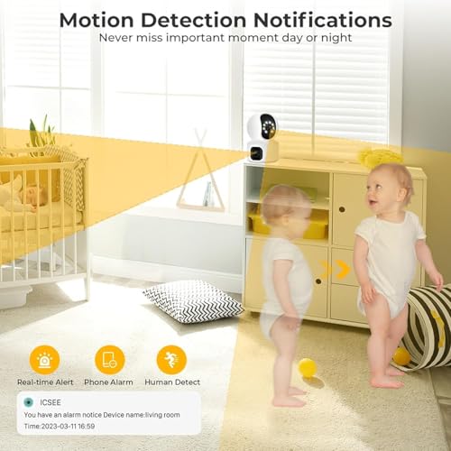 Image of smars 5+5MP Dual Lens WiFi PTZ Security Camera | 360 Pan Tilt IP Surveillance Cam | Color Night Vision | Human Detection | Auto Motion Tracking | Two-Way Audio