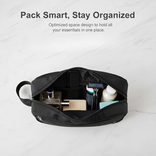 Image of Aepig Polyester Multipurpose Toiletry Bag for Men Hanging Dopp Kit Water Resistant Shaving Bag Small Toiletry Bag for Traveling, Black