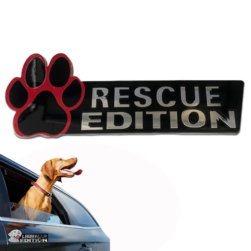 Image of Car Emblem: Dog Car Badge Laser Cutting Emblem Cool Decals Trucks German Shepherd Badge Corgi Edition Doodle Golden Retriever Vehicles Dachshund Addition Rottweiler (Rescue Paw)