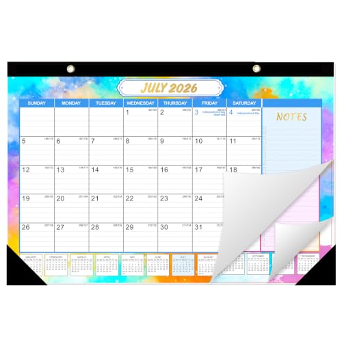 Image of GuassLee Desk Calendar 2026-2027 - 19 Monthly Calendar from Jun. 2026 to Dec. 2027, 11.5 inchx17 inch Large Desktop Calendar with Thick Paper, Corner Protectors for Desk Home Office Easy Planning