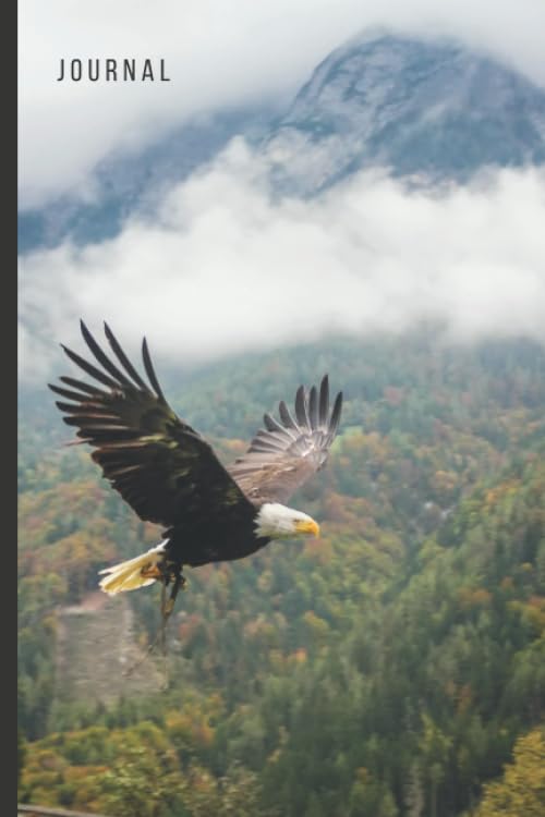 Journal: Soaring American Bald Eagle Photo / Ruled 6x9 Small Composition Notebook for Writing / Blank Lined Paper Book / Cute Card Alternative / Gift