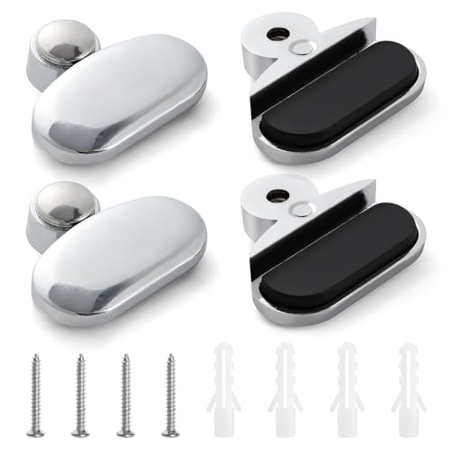 YIXISI 4 Piezas 3-5 mm Soportes de Espejo De Vidrio para Montaje En Pared, Aleación de Zinc Clip de Espejo, con Tapones y Tornillos, para Espejo y Vidrio de 3-5 mm de Espesor, Ovalado