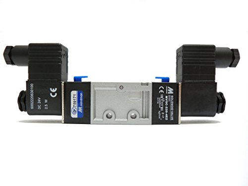Mindman MVSC-220-4E2-DC24-NPT Solenoid Valve, Body ported Type, 1/4 Port Size NPT, 4 Way, Double Solenoid, DC24V, DIN Connector