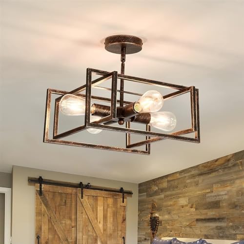 Plafonnier industriel en métal noir pour illuminer votre cuisine