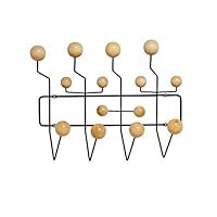 Mod Made Mid Century Modern Bubble Wall Mounted Coat Rack, Wood Color Ball Black Frame