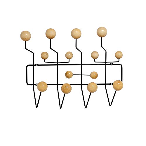 Mod Made Pop Wood Coat Rack, Natural Ball Black Frame #TOP9