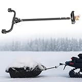 TEBEDI Tow Hitch Bar with Pins for Snowmobiles Or Atvs Adjustable 35' to 47' Steel Fit for Sled Style Fish Houses Shelters Trailer