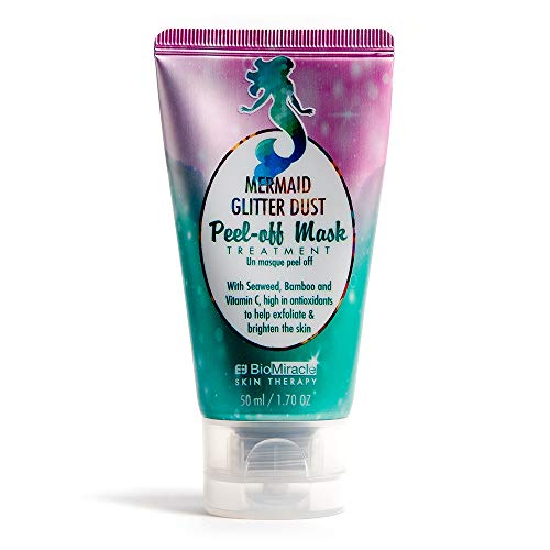 BioMiracle Mermaid Glitter Dust Peel-off Mask, Peel-Off Mask Treatment, Hydrating and Lifting Mask, Nourish Skin, With Seaweed, Bamboo, and Vitamin C