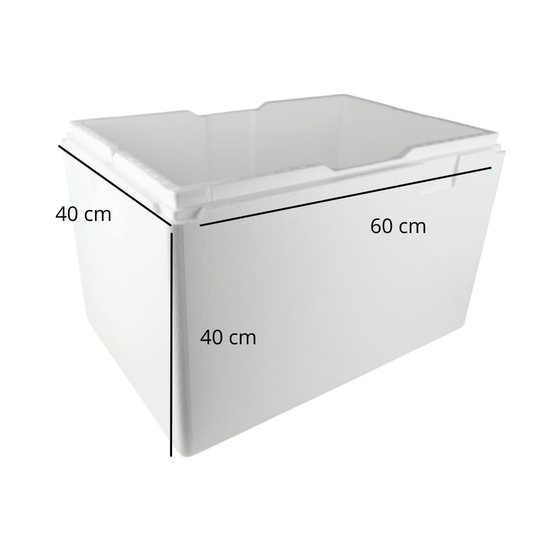 PZ 1 SCATOLA TERMICA MAXI LARGE GRANDE BIANCA RETTANGOLARE 60 X 40 ALTA 40 cm + COPERCHIO CASSA