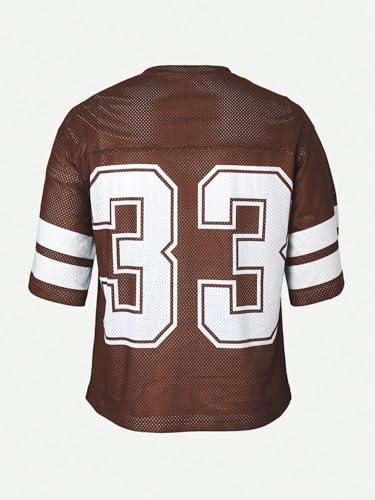 GORGLITTER Men's Jersey Shirts Oversized Baggy Mesh Graphic Crew Neck Short Sleeve Streetwear Tee Loose Tops2