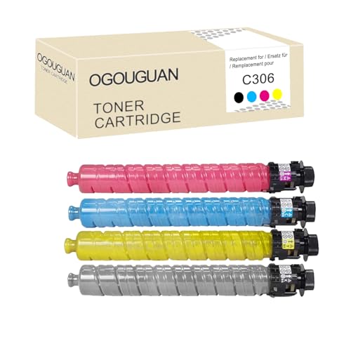 OGOUGUAN Compatible Cartouche Toner MP-C306 MP-C307 pour Ricoh Aficio MP-C306 MP-C307 MP-C406 (4-Pack)