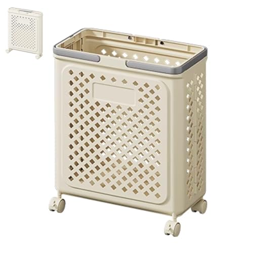 Panier à linge compact en plastique pour chambre d'étudiant et studio