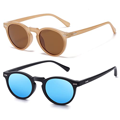 Image of Vintage Polarized Sunglasses for Men Women Round Retro Classic Fashion Eyewear UV400 Protection Sun Glasses