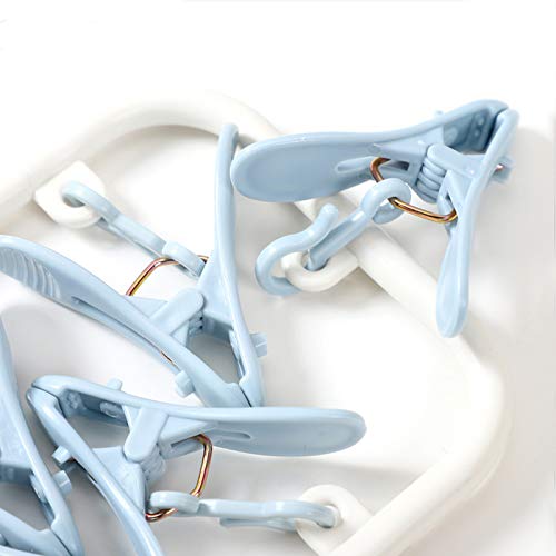 Clothes Drying Racks Folding Portable underwear hangers with clips Small Clip Drip Hanger 2 Pack Socks Hanger with 12 Clips 360° Rotatable Hook, Hanger for Drying Towels Bras Baby Clothes Gloves Plast