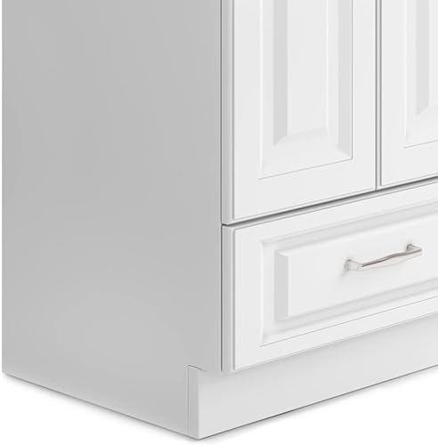 Miniatura 4 de SIMPLIHOME Lawrence - Armario de lavandería de transición de 24 pulgadas con grifo y fregadero de acero inoxidable en color blanco, para lavadero y