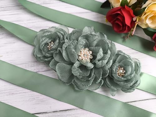 Organza Flower Girl Sash Belt, Organza Floral Sash Belt for Women Wedding Dress4