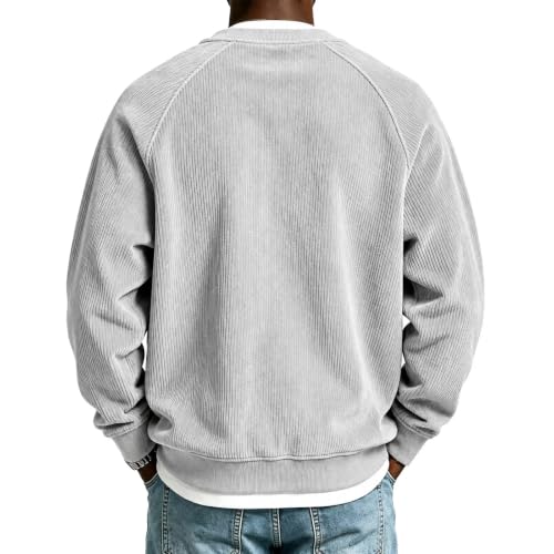 moolBeko Corduroy Shirt Men Layered Long Sleeve Shirt V Neck Shirt - image 5