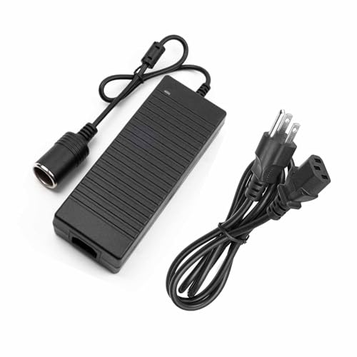 12V 15A Power Adapter Car Charger Converter,Car Cigarette Lighter Socket AC/DC Power Supply Adapter Transformer for Tire Inflator, Car Refrigerator, Car Vacuum Cleaner, and Other Car Devices