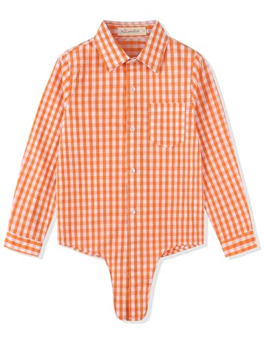 Image of Noomelfish Girls Long Sleeve Button Down Shirt Tie Front Western Tops Cowgirl Outfit (5-14 Years)