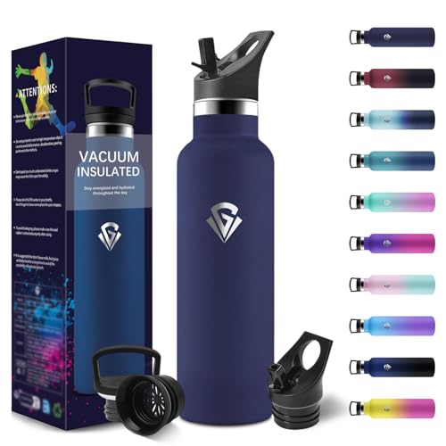 HoneyHolly Botella Agua Acero Inoxidable, Termo Agua Fria, 500ml Cantimplora Termica Sin BPA, 12H Caliente/24 Frío, Botella para Niños & Adultos, Botella Acero Inoxidable para Deporte, Oficina, Yoga