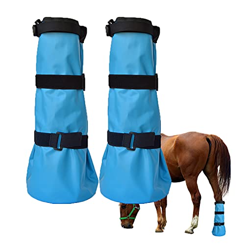yeezo A Pair Hoof Soaker Boot Equine Soaking Boot Horse Soak Bag Draft Soaker Sack Horse Foot Wrapped Hooves Care Bags Easy Use Icing Treatment Bucket