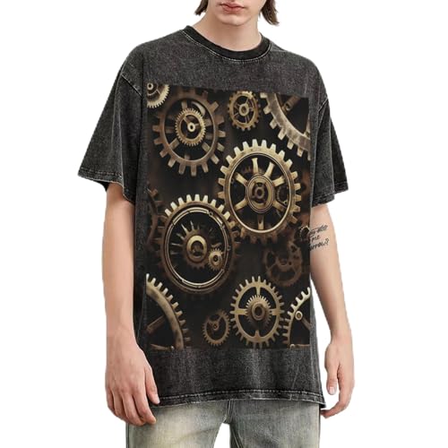 T-shirt steampunk ample en coton délavé idéal pour vos sorties urbaines