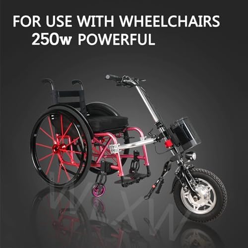 Accesorio eléctrico para silla de ruedas, motor de 250 W con alcance de 40 km, 3 ajustes de velocidad, incluye altavoz y luz LED para una mayor movilidad