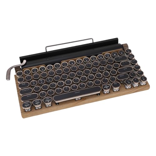 Teclado de Máquina de Escribir Retro 83 Teclas Inalámbricas Soporte Soporte Portátil por Teléfono para Juegos Estudio Trabajo