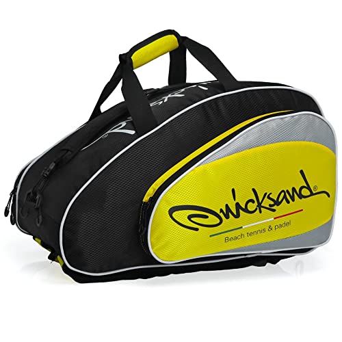 Raqueteira Quicksand Fun Beach Tennis Preta e Amarela