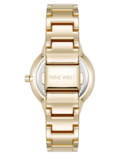 Image of Nine West Women's Bracelet Watch, Analog Display, Gold-Tone Metal Band, Limited Movement, Mineral Crystal Lens