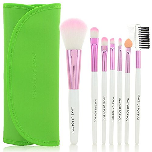 Aisxle 7 Piece Professional Cosmetic Makeup Brush Brushes Set Make Up Eye Shadow Blush Brush Cosmetic Kit with Pouch Bag