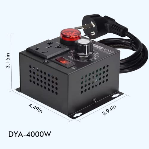 Speed Controller 120V-220V Ac Variable Fit For Electric Motor Router Rheostat, Variable Voltage Regulator 15A 4000W Max #TOP1