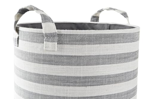 Panier en coton bac de rangement gris 35x35x40 panier linge et jouets - 4