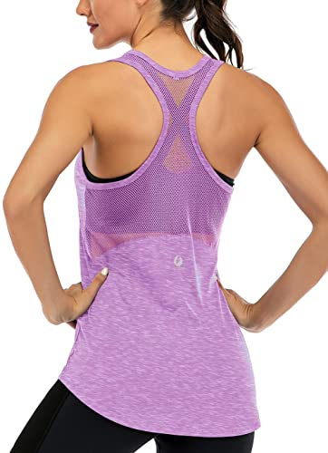 Image of ICTIVE Workout Tank Tops for Women Sleeveless Yoga Tops for Women Mesh Racerback Tank Tops Muscle Tank