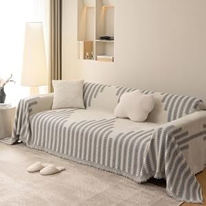 jianyana Sofa Covers Soft Durable Reversible Chenille Sofa Slipcover Couch Covers Modern Plaid Universal Furniture Protector for 1 2 3 4 Seater Sofa Loveseat L-shape Corner Futon Sofas