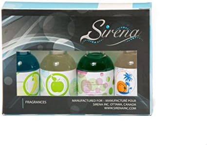 Sirena Vacuum Fragrance Oils, Pack of 4 Essential Oils Eucalyptus, Pine Tree, Apple and Tropical Breeze. Office and Home Essentials.…