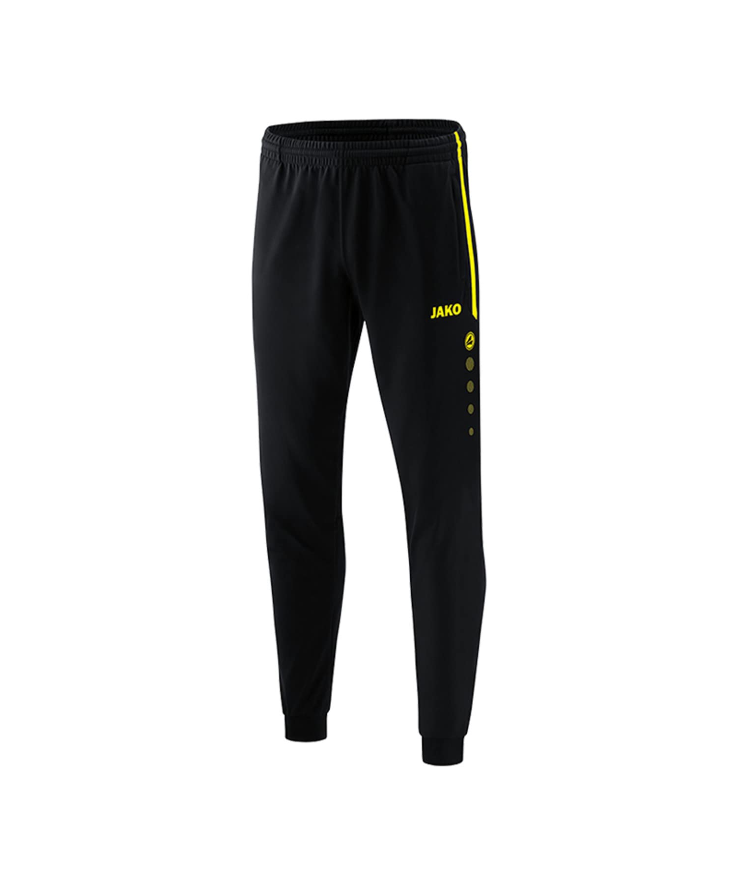 JAKO Competition 2.0 Polyester Pants Children's Polyester Pants - Black/Neon Yellow, 164