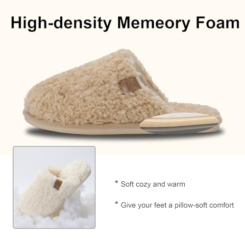 Image of Micolin Slippers For Women Men Fuzzy Winter Warm With Memory Foam House Comfort Fluffy Lining Anti-Skid Cute Indoor Outdoor Shoes
