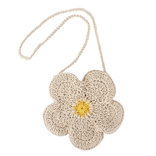 Women Mini Flower Cotton Crochet Crossbody Shoulder Bag Handbag Coin Purse