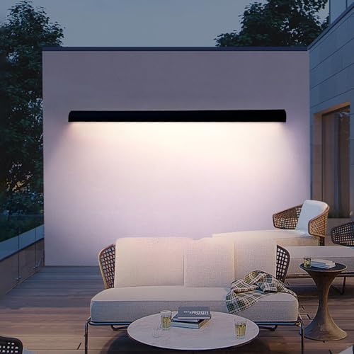 Applique murale LED extérieure 200cm noire dimmable avec télécommande IP65 - 6