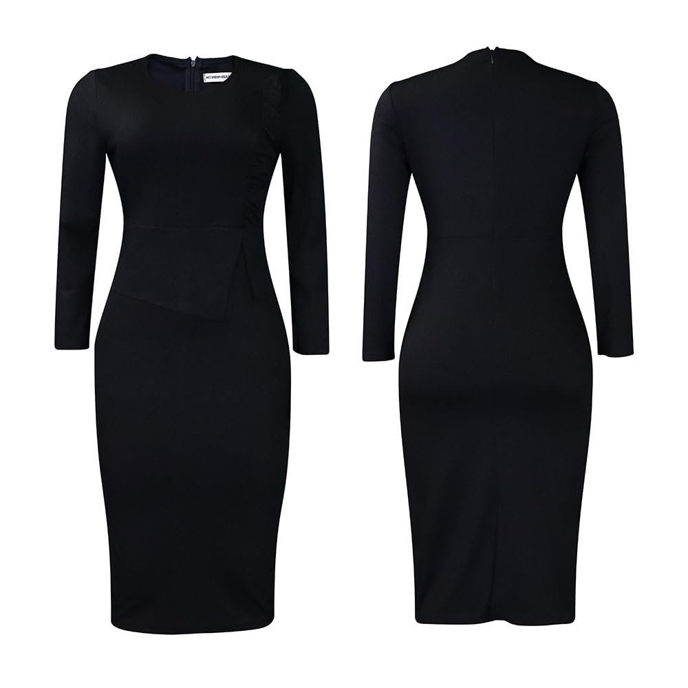Fluffy sleeve pencil dress ブラックM Fluffy sleeve pencil dress（ドレス）｜LE'RURE（リルアー）の