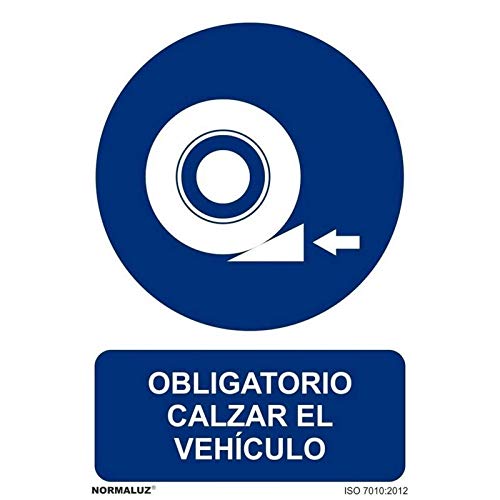 Señal Obligatorio Calzar El Vehículo Con Tintas Uv | 210 X 300 Mm - Aluminio 0'5 Mm En Oferta Normaluz Rd20949 - Señal Obligatorio Calzar El Vehículo Aluminio 0,5Mm 21X30 Cm Con Cte, Ripci